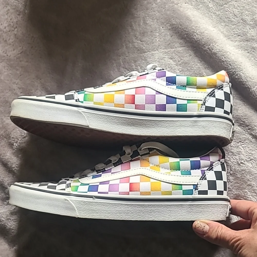 Rainbow Checkered Low-Top Sneakers - Picture 1 of 1